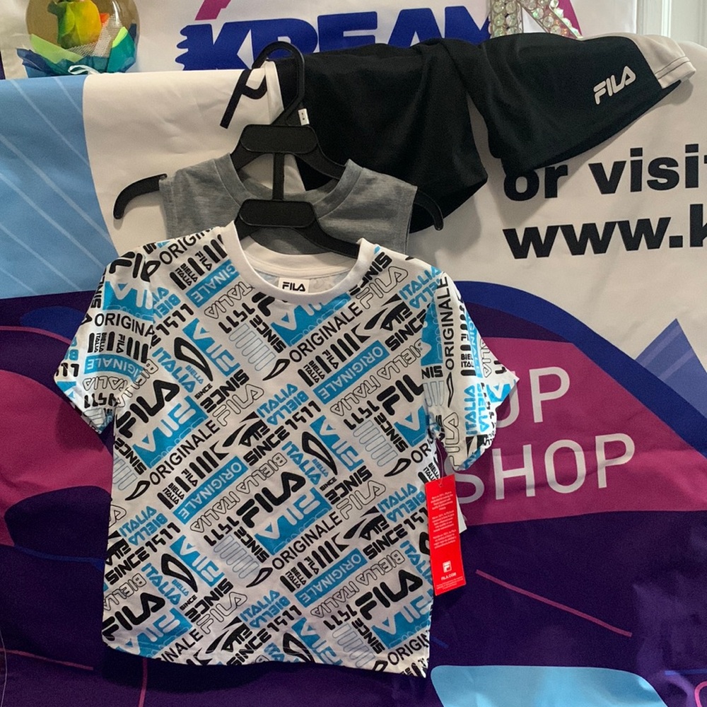 3 Piece Boys Fila Short Set